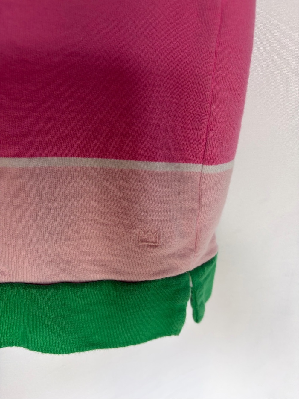 crown and ivy Pink Green Striped Rugy Polo Shirt Women Size XL - Picture 4 of 6